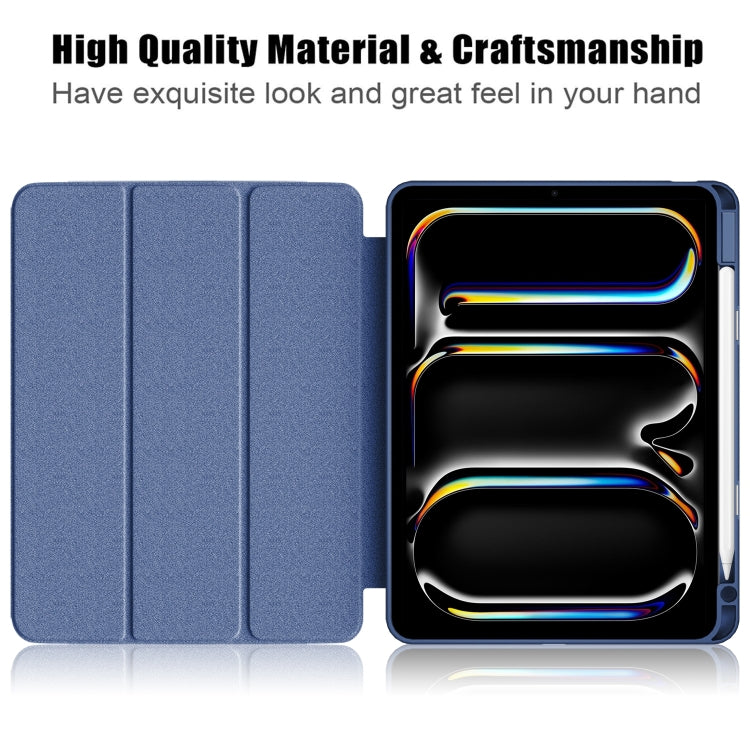 For iPad Pro 11 2024 Acrylic 3-Fold Smart Leather Tablet Case(Dark Blue) - iPad Pro 11 2024 Cases by PMC Jewellery | Online Shopping South Africa | PMC Jewellery | Buy Now Pay Later Mobicred