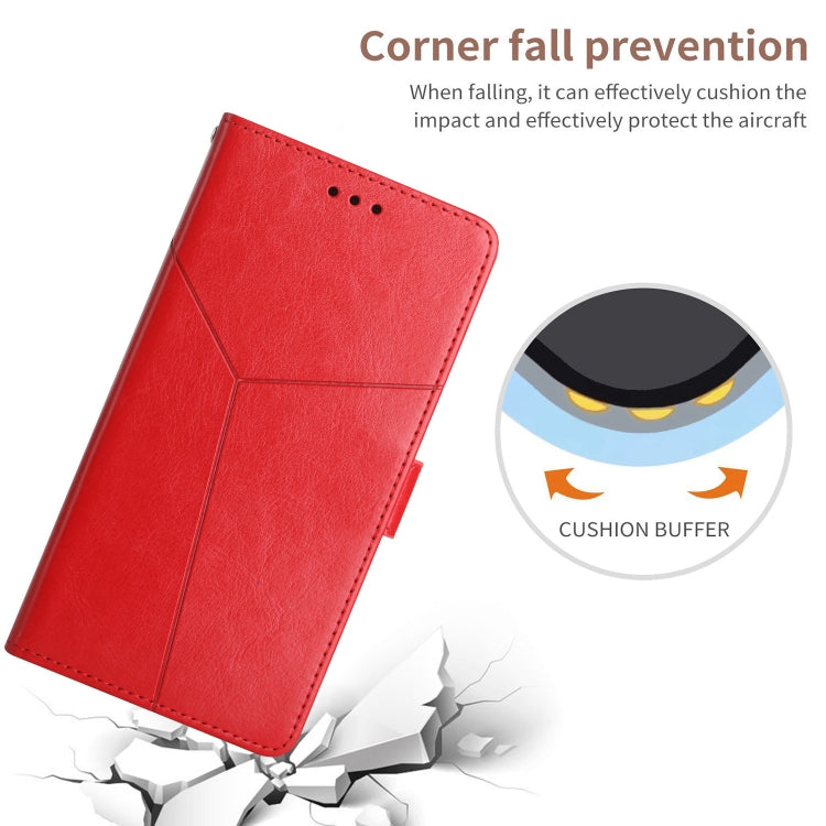 For Samsung Galaxy S25 5G Y-shaped Pattern Flip Leather Phone Case(Red) - Galaxy S25 5G Cases by PMC Jewellery | Online Shopping South Africa | PMC Jewellery | Buy Now Pay Later Mobicred
