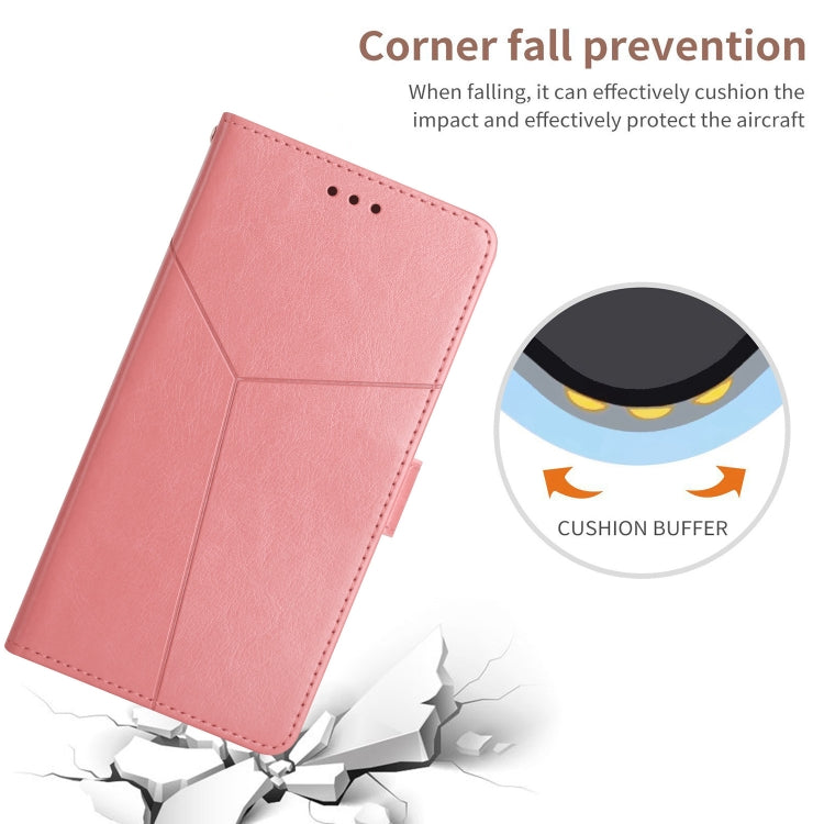 For Samsung Galaxy S25 5G Y-shaped Pattern Flip Leather Phone Case(Pink) - Galaxy S25 5G Cases by PMC Jewellery | Online Shopping South Africa | PMC Jewellery | Buy Now Pay Later Mobicred