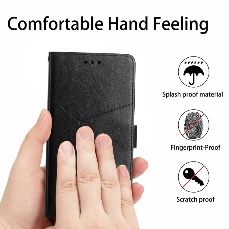 For Samsung Galaxy S25+ 5G Y-shaped Pattern Flip Leather Phone Case(Black) - free shipping - PMC Jewellery - Order now!