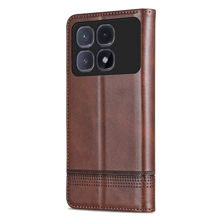 For Redmi K70 Ultra AZNS Magnetic Calf Texture Flip Leather Phone Case(Dark Brown) - Xiaomi Cases by AZNS | Online Shopping South Africa | PMC Jewellery | Buy Now Pay Later Mobicred