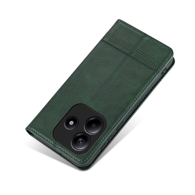 For Redmi Note 14 5G AZNS Magnetic Calf Texture Flip Leather Phone Case(Dark Green) - Note 14 Cases by AZNS | Online Shopping South Africa | PMC Jewellery | Buy Now Pay Later Mobicred