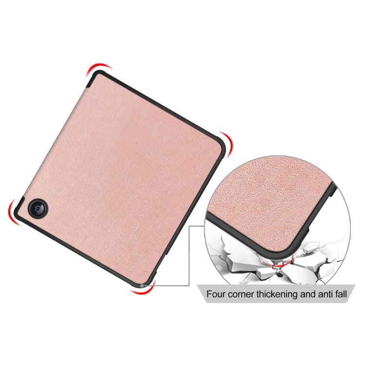 For Kobo Libra Colour 2024 Solid Color Deformation TPU Leather Smart Tablet Case(Rose Gold) - Others by PMC Jewellery | Online Shopping South Africa | PMC Jewellery | Buy Now Pay Later Mobicred
