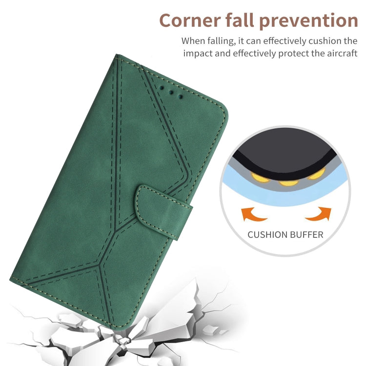 For Samsung Galaxy S25 5G Stitching Embossed Leather Phone Case(Green) - free shipping - PMC Jewellery - Order now!