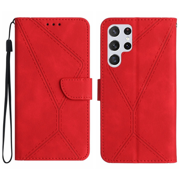 For Samsung Galaxy S25 Ultra 5G Stitching Embossed Leather Phone Case(Red) - Galaxy S25 Ultra 5G Cases by PMC Jewellery | Online Shopping South Africa | PMC Jewellery | Buy Now Pay Later Mobicred