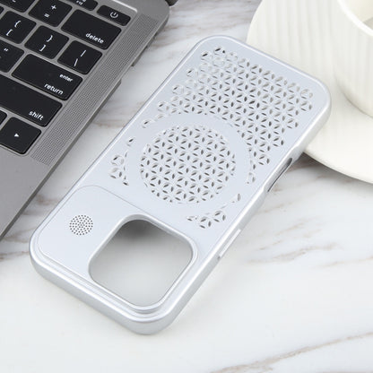 For iPhone 16 Pro Pure Color Honeycomb Aromatherapy MagSafe Phone Case(Silver) - iPhone 16 Pro Cases by PMC Jewellery | Online Shopping South Africa | PMC Jewellery | Buy Now Pay Later Mobicred