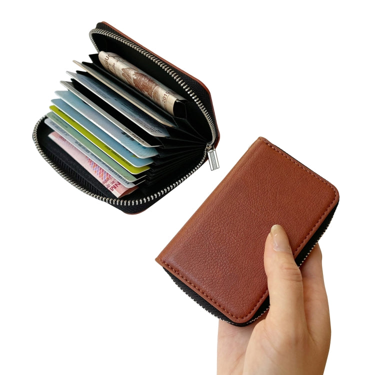 For Google Pixel 9 / 9 Pro Solid Color Zipper 11-Card Slots Bag Phone Case with Lanyard(Brown) - free shipping - PMC TechLife - Order now!