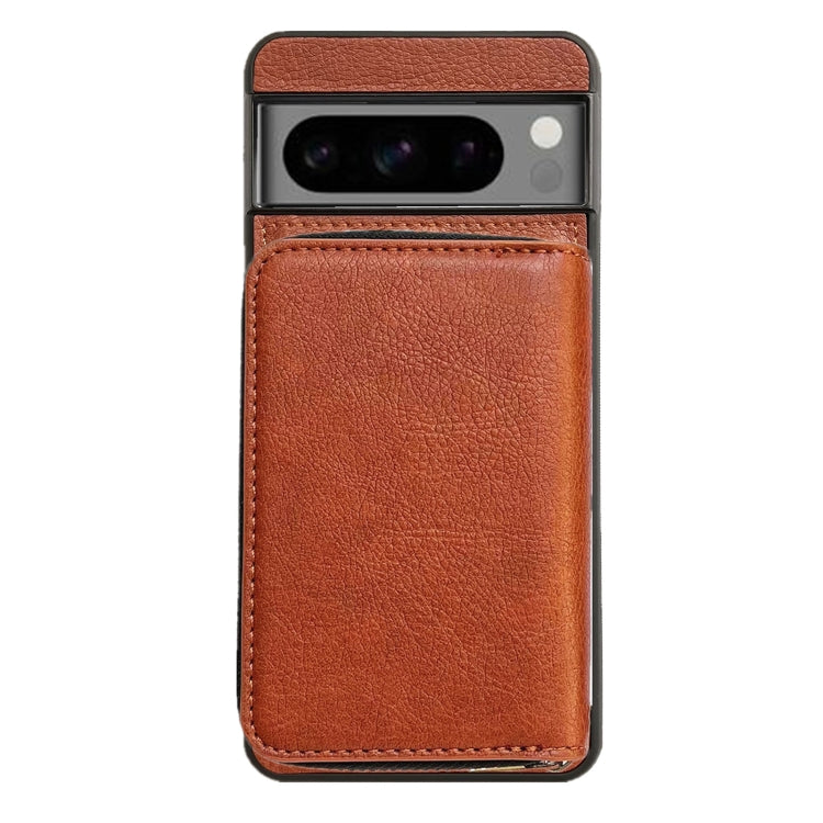 For Google Pixel 7 Solid Color Zipper 11-Card Slots Bag Phone Case with Lanyard(Brown) - Google Cases by PMC TechLife | Online Shopping South Africa | PMC TechLife | Buy Now Pay Later Mobicred