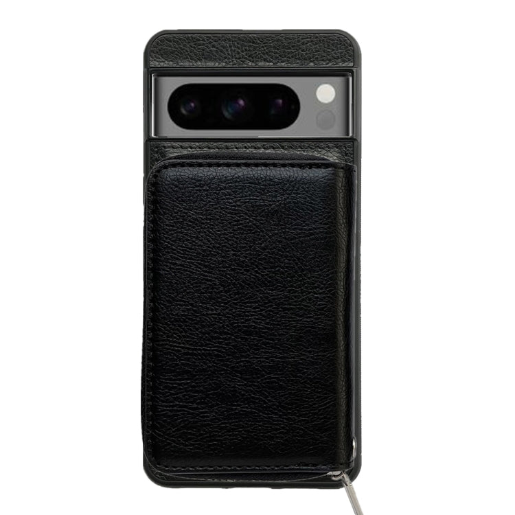 For Google Pixel 6 Solid Color Zipper 11-Card Slots Bag Phone Case with Lanyard(Black) - Google Cases by PMC TechLife | Online Shopping South Africa | PMC TechLife | Buy Now Pay Later Mobicred