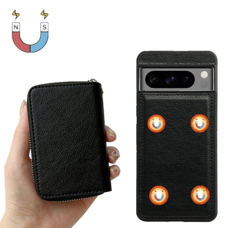 For Google Pixel 6 Solid Color Zipper 11-Card Slots Bag Phone Case with Lanyard(Black) - Google Cases by PMC TechLife | Online Shopping South Africa | PMC TechLife | Buy Now Pay Later Mobicred