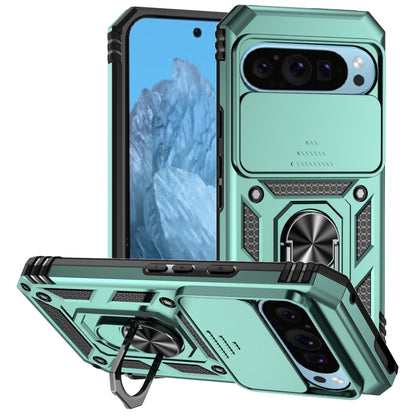 For Google Pixel 9 Sliding Camshield Holder Phone Case(Green) - Google Cases by PMC Jewellery | Online Shopping South Africa | PMC Jewellery | Buy Now Pay Later Mobicred