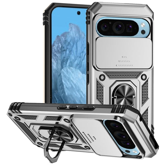 For Google Pixel 9 Sliding Camshield Holder Phone Case(Silver) - Google Cases by PMC Jewellery | Online Shopping South Africa | PMC Jewellery | Buy Now Pay Later Mobicred