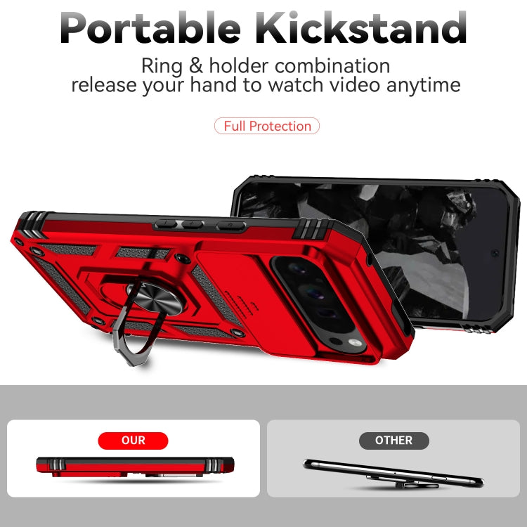 For Google Pixel 9 Pro Sliding Camshield Holder Phone Case(Red) - Google Cases by PMC TechLife | Online Shopping South Africa | PMC TechLife | Buy Now Pay Later Mobicred