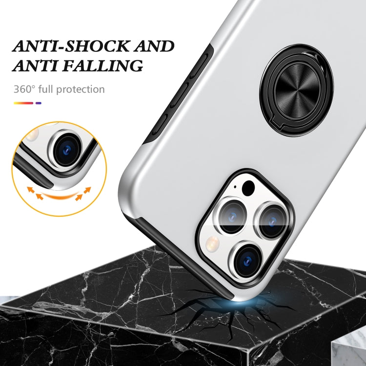 For iPhone 16 Pro Max Magnetic Ring Holder Phone Case(Silver) - iPhone 16 Pro Max Cases by PMC Jewellery | Online Shopping South Africa | PMC Jewellery | Buy Now Pay Later Mobicred