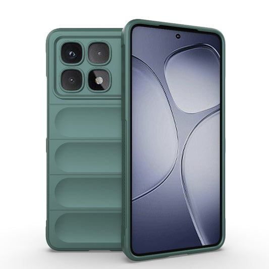 For Redmi K70 Ultra Global Magic Shield TPU + Flannel Phone Case(Dark Green) - Xiaomi Cases by PMC Jewellery | Online Shopping South Africa | PMC Jewellery | Buy Now Pay Later Mobicred