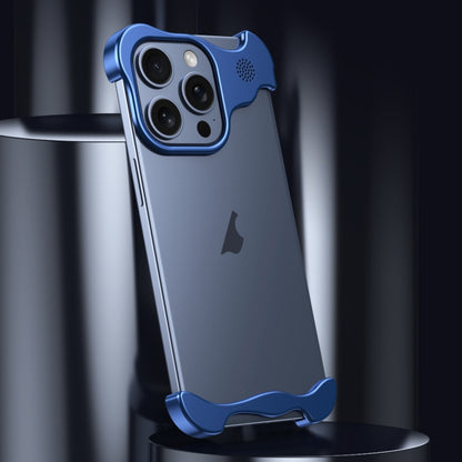 For iPhone 15 Pro Aromatherapy Alloy Frameless Phone Case(Blue) - iPhone 15 Pro Cases by PMC Jewellery | Online Shopping South Africa | PMC Jewellery | Buy Now Pay Later Mobicred