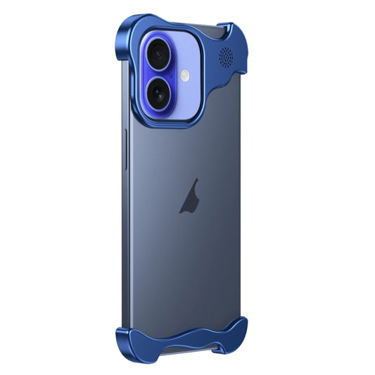 For iPhone 16 Plus Aromatherapy Alloy Frameless Phone Case(Blue) - iPhone 16 Plus Cases by PMC Jewellery | Online Shopping South Africa | PMC Jewellery | Buy Now Pay Later Mobicred