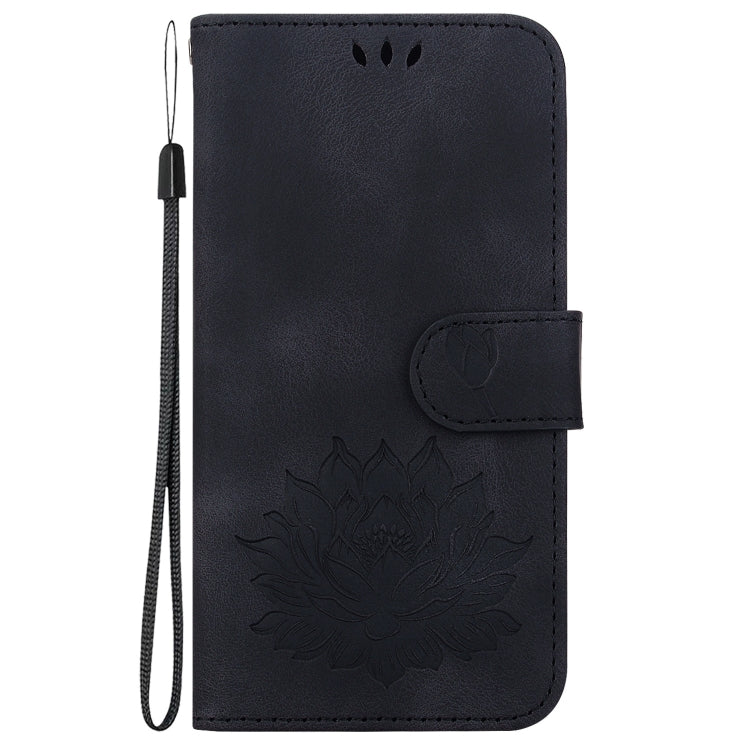 For iPhone SE 2024 Lotus Embossed Leather Phone Case(Black) - More iPhone Cases by PMC Jewellery | Online Shopping South Africa | PMC Jewellery | Buy Now Pay Later Mobicred