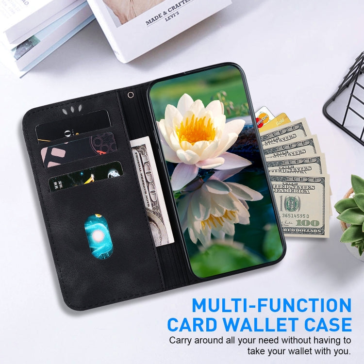 For Google Pixel 9 Lotus Embossed Leather Phone Case(Black) - Google Cases by PMC TechLife | Online Shopping South Africa | PMC TechLife | Buy Now Pay Later Mobicred