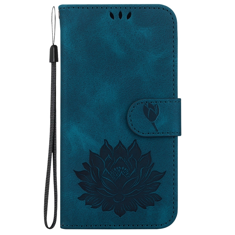 For Redmi K70 / K70 Pro Lotus Embossed Leather Phone Case(Dark Blue) - K70 Cases by PMC Jewellery | Online Shopping South Africa | PMC Jewellery | Buy Now Pay Later Mobicred