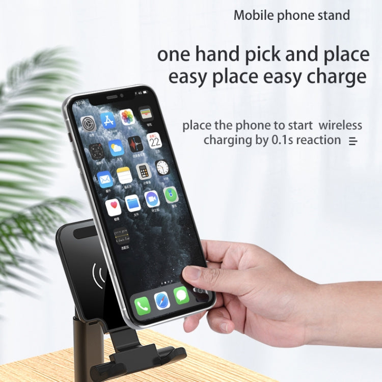 T6 2 in 1 Portable Folding Stand Wireless Charging, Style:Single Charge(Black) - Wireless Charger by PMC Jewellery | Online Shopping South Africa | PMC Jewellery | Buy Now Pay Later Mobicred