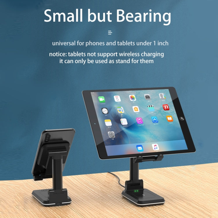 T6 2 in 1 Portable Folding Stand Wireless Charging, Style:Double Charge(White) - Wireless Charger by PMC Jewellery | Online Shopping South Africa | PMC Jewellery | Buy Now Pay Later Mobicred