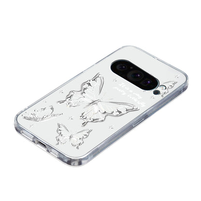 For Google Pixel 9 Pro Colored Drawing Pattern Transparent TPU Phone Case(Butterflies) - Google Cases by PMC Jewellery | Online Shopping South Africa | PMC Jewellery | Buy Now Pay Later Mobicred