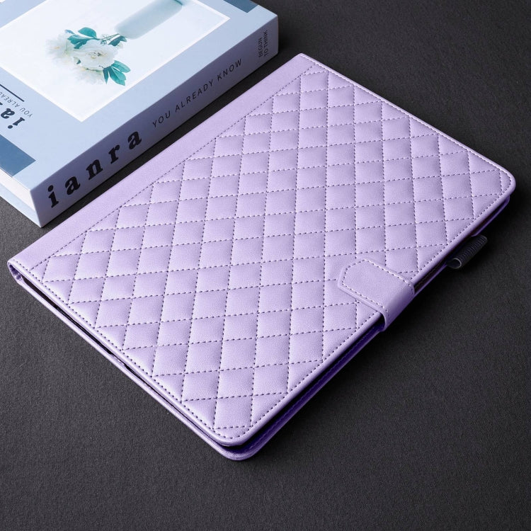 For Lenovo Tab M10 Plus 10.6 3rd Gen Rhombus Lattice Leather Smart Tablet Case(Purple) - Lenovo by PMC TechLife | Online Shopping South Africa | PMC TechLife | Buy Now Pay Later Mobicred