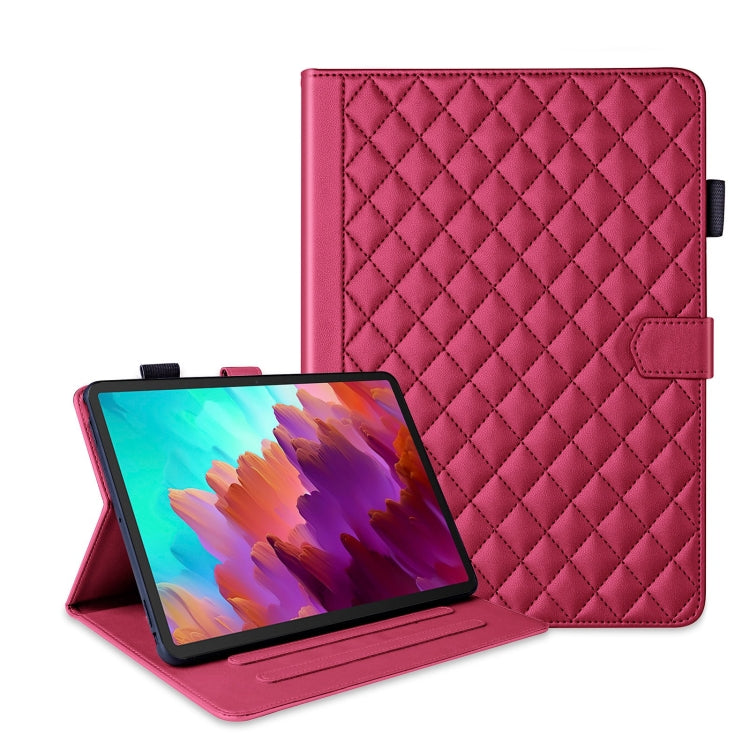 For Lenovo Xiaoxin Pad Pro 11.5 2023 Rhombus Lattice Leather Tablet Case(Red) - Lenovo by PMC TechLife | Online Shopping South Africa | PMC TechLife | Buy Now Pay Later Mobicred