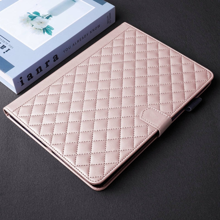For Lenovo Tab P11 Gen 2 Rhombus Lattice Leather Tablet Case(Rose Gold) - Lenovo by PMC TechLife | Online Shopping South Africa | PMC TechLife | Buy Now Pay Later Mobicred