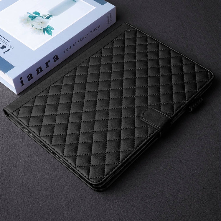 For Lenovo Tab P11 Gen 2 Rhombus Lattice Leather Tablet Case(Black) - Lenovo by PMC TechLife | Online Shopping South Africa | PMC TechLife | Buy Now Pay Later Mobicred