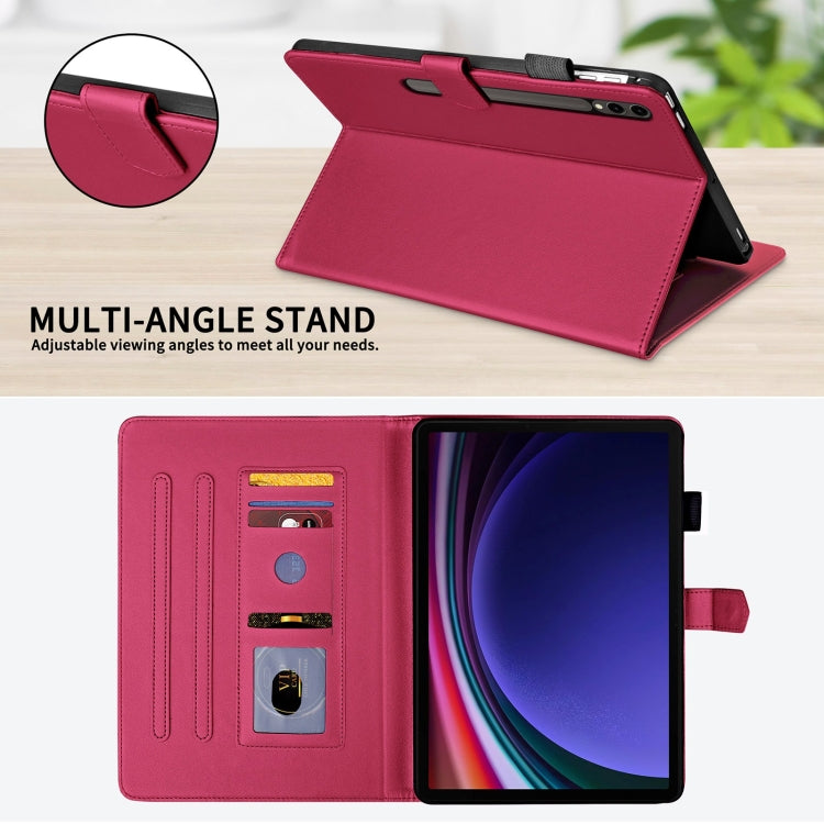 For Samsung Galaxy Tab S9 FE+ / S9+ Rhombus Lattice Leather Tablet Case(Red) - free shipping - PMC Jewellery - Order now!
