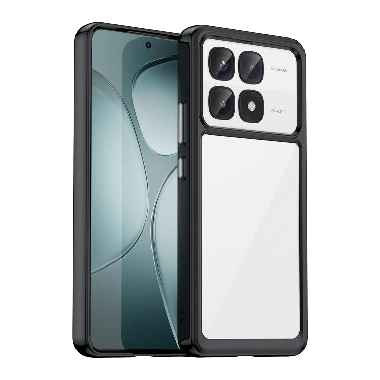 For Redmi K70 Ultra Colorful Series Acrylic Hybrid TPU Phone Case(Black) - Xiaomi Cases by PMC Jewellery | Online Shopping South Africa | PMC Jewellery | Buy Now Pay Later Mobicred