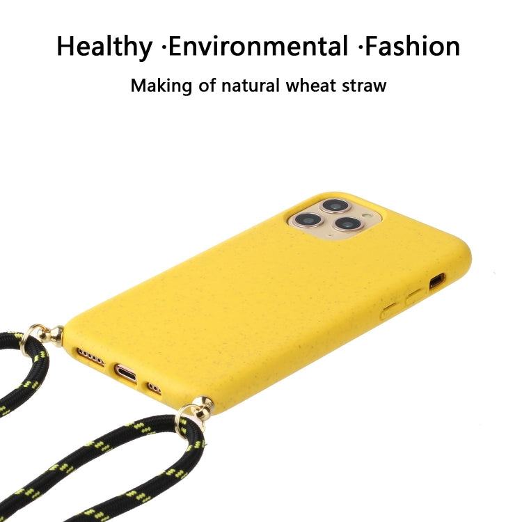 For iPhone 16 Plus Wheat Straw Material + TPU Phone Case with Lanyard(Blue) - iPhone 16 Plus Cases by PMC Jewellery | Online Shopping South Africa | PMC Jewellery | Buy Now Pay Later Mobicred