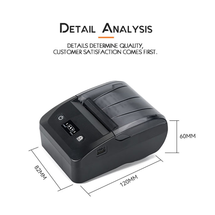 BT-581 58mm USB-C/Type-C + Bluetooth Portable Thermal Printer(US Plug) - Printer by PMC Jewellery | Online Shopping South Africa | PMC Jewellery | Buy Now Pay Later Mobicred