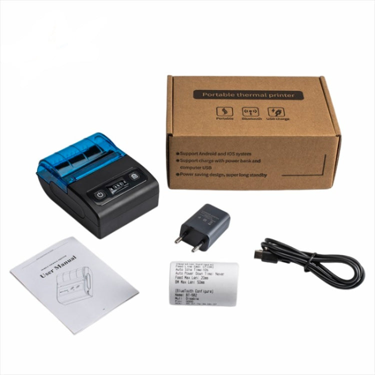 BT-582 58mm Type-C + Bluetooth Portable Thermal Printer(EU Plug) - Printer by PMC TechLife | Online Shopping South Africa | PMC TechLife | Buy Now Pay Later Mobicred