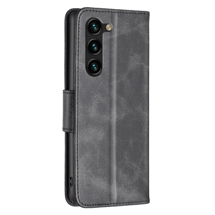 For Samsung Galaxy S25+ 5G Lambskin Texture Pure Color Flip Leather Phone Case(Black) - Galaxy S25+ 5G Cases by PMC Jewellery | Online Shopping South Africa | PMC Jewellery | Buy Now Pay Later Mobicred