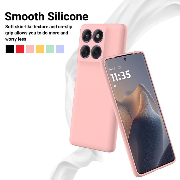 For Motorola Edge 60 Pro Solid Color Liquid Silicone Dropproof Full Coverage Phone Case(Pink) - free shipping - PMC TechLife - Order now!