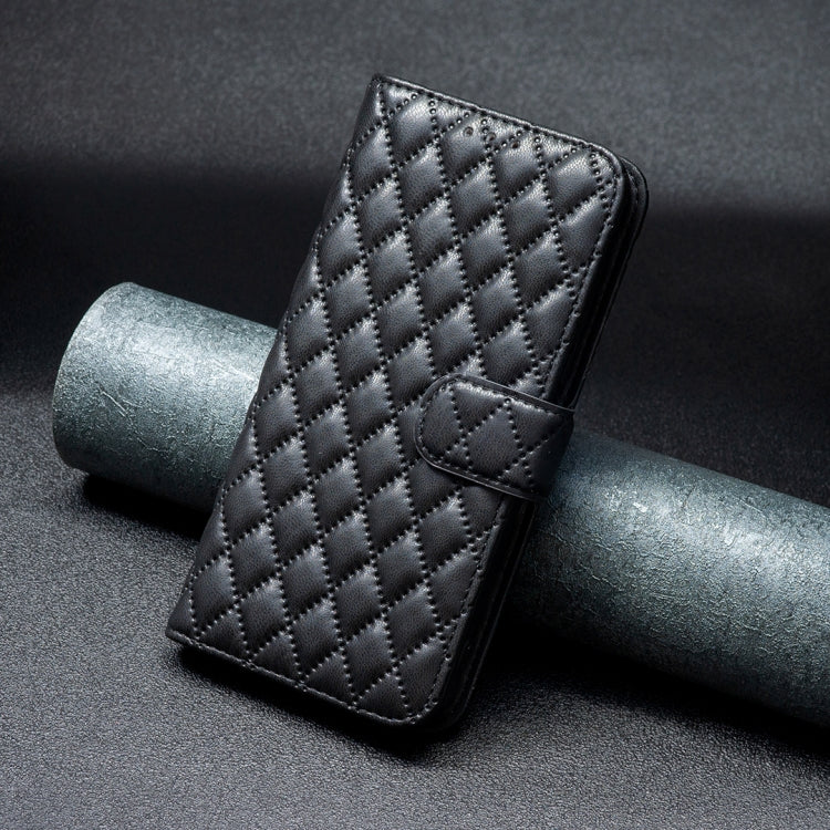 For Samsung Galaxy S25+ 5G Diamond Lattice Wallet Flip Leather Phone Case(Black) - free shipping - PMC Jewellery - Order now!
