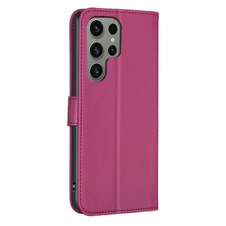 For Samsung Galaxy S25 Ultra 5G Four-leaf Embossed Leather Phone Case(Rose Red) - Galaxy S25 Ultra 5G Cases by PMC Jewellery | Online Shopping South Africa | PMC Jewellery | Buy Now Pay Later Mobicred