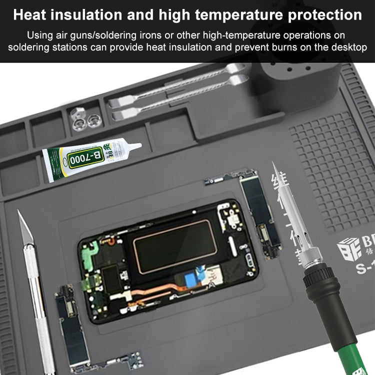 BEST S-190 High-temperature Resistant Silicone Pad Workbench Pad(Grey) - Working Mat by BEST | Online Shopping South Africa | PMC Jewellery | Buy Now Pay Later Mobicred