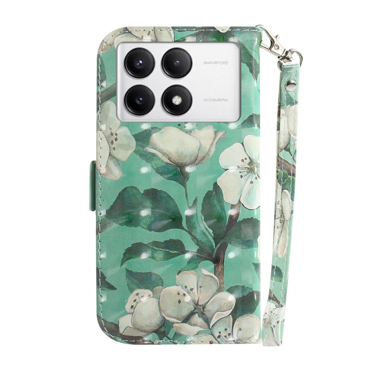 For Xiaomi Redmi K70 Pro / K70 3D Colored Flip Leather Phone Case(Watercolor Flower) - K70 Cases by PMC Jewellery | Online Shopping South Africa | PMC Jewellery | Buy Now Pay Later Mobicred