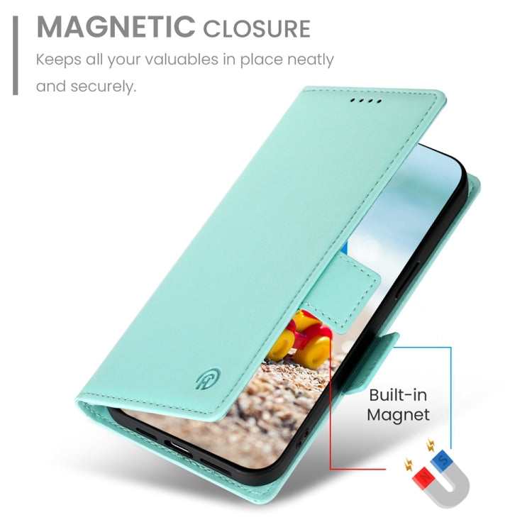 For Google Pixel 9 Pro Side Buckle Magnetic Frosted Leather Phone Case(Mint Green) - Google Cases by PMC Jewellery | Online Shopping South Africa | PMC Jewellery | Buy Now Pay Later Mobicred