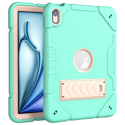 For iPad Air 11 2024 Armor Holder Silicone Hybrid PC Tablet Case(Mint Green Gold) - iPad Air 11 2024 Cases by PMC Jewellery | Online Shopping South Africa | PMC Jewellery | Buy Now Pay Later Mobicred