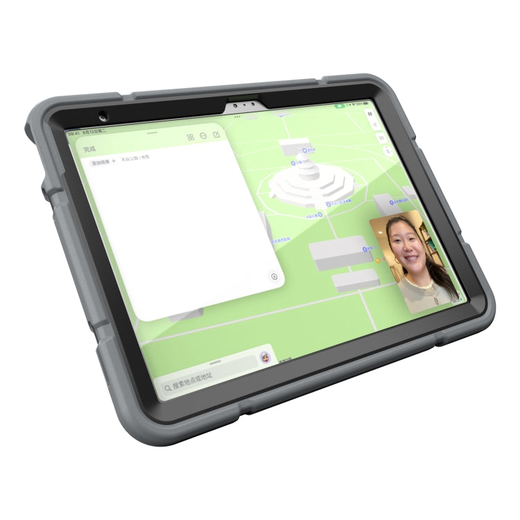 For iPad Air 11 2025 / 2024 Armor Holder Silicone Hybrid PC Tablet Case(Grey Black) - iPad Air 11 2025 / 2024 Cases by PMC TechLife | Online Shopping South Africa | PMC TechLife | Buy Now Pay Later Mobicred