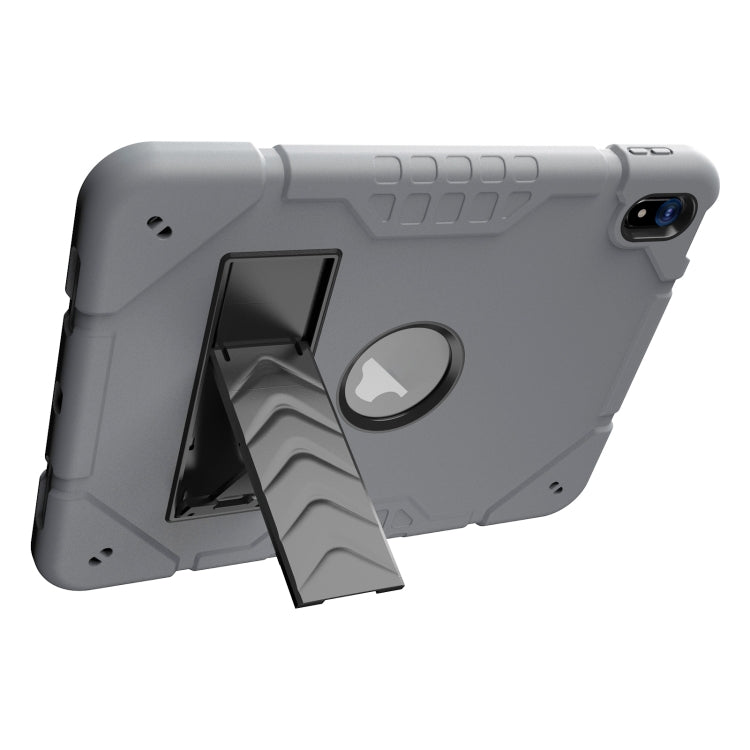For iPad Air 11 2024 Armor Holder Silicone Hybrid PC Tablet Case(Grey Black) - iPad Air 11 2024 Cases by PMC Jewellery | Online Shopping South Africa | PMC Jewellery | Buy Now Pay Later Mobicred