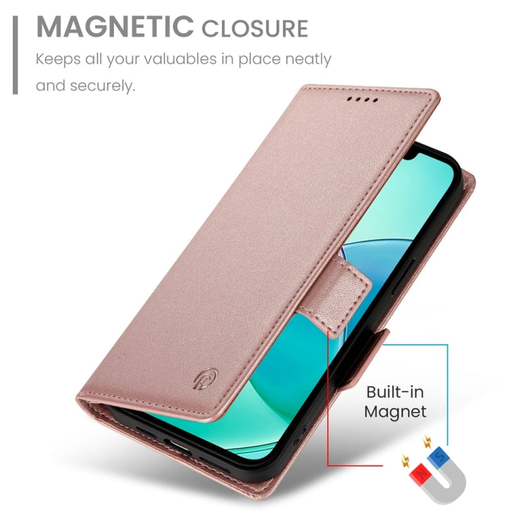 For iPhone SE 2024 Side Buckle Magnetic Frosted Leather Phone Case(Rose Gold) - More iPhone Cases by PMC Jewellery | Online Shopping South Africa | PMC Jewellery | Buy Now Pay Later Mobicred