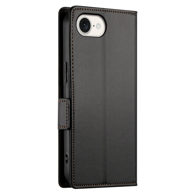 For iPhone SE 2024 Side Buckle Magnetic Frosted Leather Phone Case(Black) - More iPhone Cases by PMC Jewellery | Online Shopping South Africa | PMC Jewellery | Buy Now Pay Later Mobicred