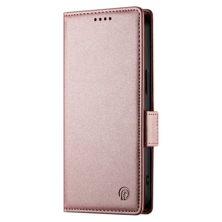 For iPhone 16 Pro Max Side Buckle Magnetic Frosted Leather Phone Case(Rose Gold) - iPhone 16 Pro Max Cases by PMC TechLife | Online Shopping South Africa | PMC TechLife | Buy Now Pay Later Mobicred