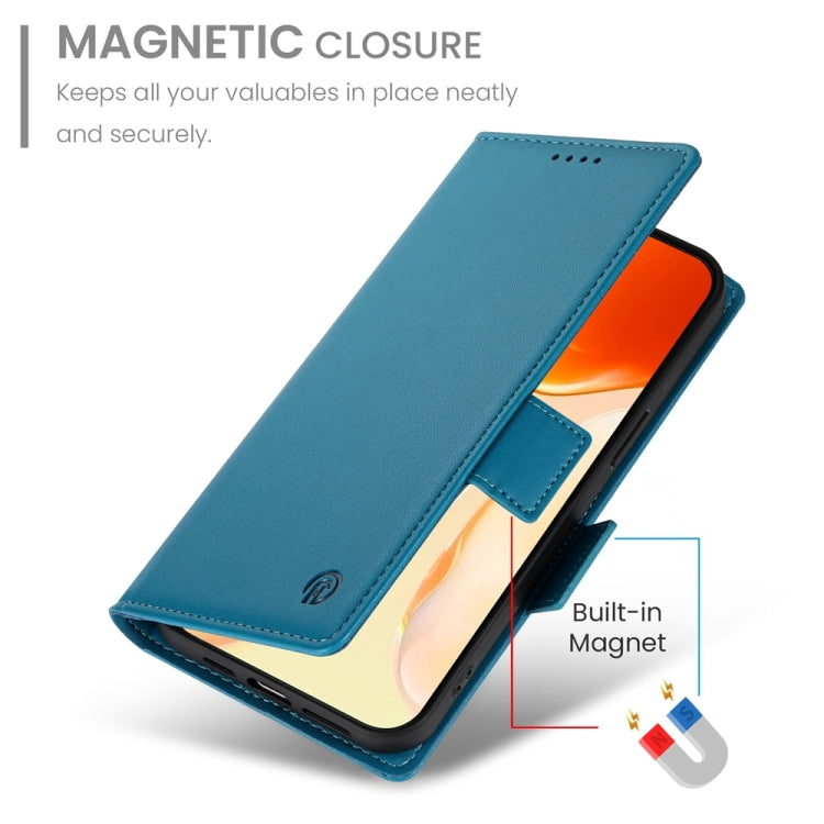 For iPhone 16 Plus Side Buckle Magnetic Frosted Leather Phone Case(Blue) - iPhone 16 Plus Cases by PMC Jewellery | Online Shopping South Africa | PMC Jewellery | Buy Now Pay Later Mobicred